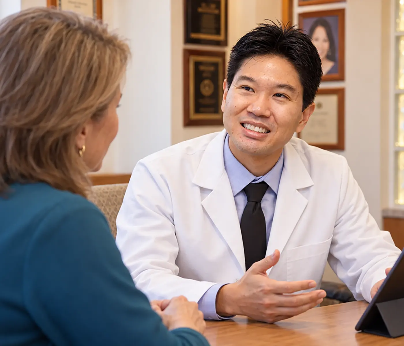 Dentist in a consultation room at A Downtown Dental Group